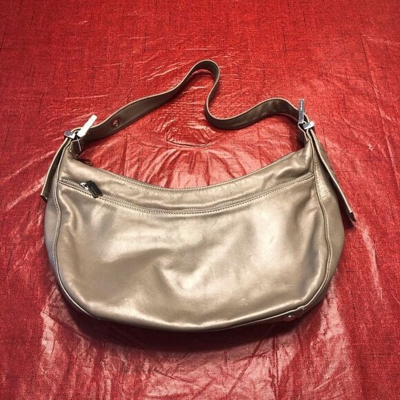 Perlina Taupe Leather Handbag - Picture 1 of 8